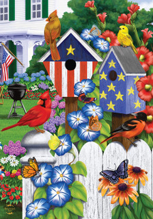 American Garden Birds Summer House Flag