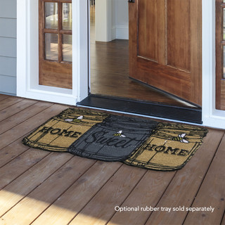 Briarwood Lane Home Sweet Home natural fiber coir doormat with colorful spring welcome design.