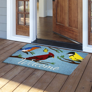 Wild Birds Spring Natural Fiber Coir Doormat
