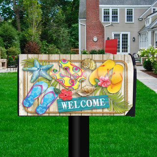 Flip Flops Beach Summer Mailbox Cover