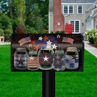 American Mason Jar Patriotic Mailbox Cover