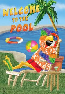 Welcome To The Pool Summer House Flag