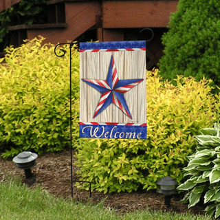 Briarwood Lane Patriotic Barnstar Garden Flag with red, white, and blue star and stripes design.