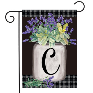 Briarwood Lane small printed garden flag with colorful flower pot and letter C for porch display.