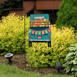 Briarwood Lane double-sided spring garden flag with floral pickup truck design for seasonal welcome display.