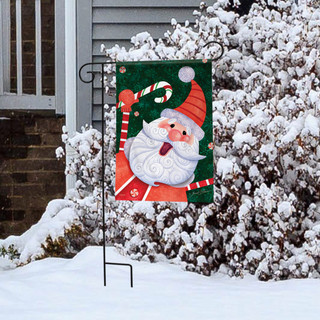 Candy Cane Santa Holiday Garden Flag