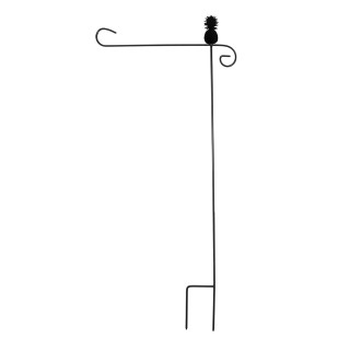 Briarwood Lane wrought iron pineapple garden flag stand holder with decorative hardware and hanger.
