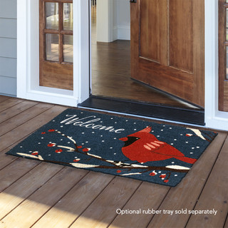Cardinal Winter Natural Fiber Coir Doormat 18 x 30 - Briarwood Lane