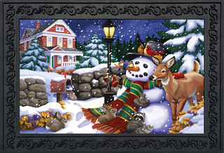 Snowfall Gathering Winter Doormat