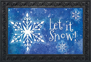 Briarwood Lane Snowflakes Winter Doormat with Let it Snow! snowflake scene indoor outdoor floormat inserts.