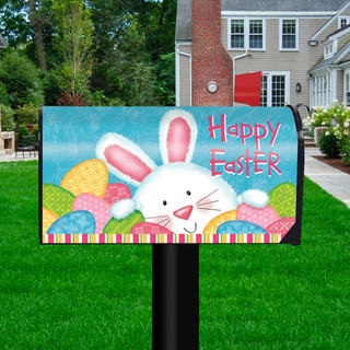 Bunny and Eggs Easter Magnetic Mailbox Cover