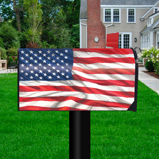Briarwood Lane standard American Flag Waving Magnetic Mailbox Cover, patriotic USA design for 4th of July.