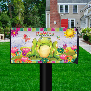 Happy Frog Summer Magnetic Mailbox Cover