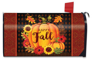 Happy Fall Pumpkin Magnetic Mailbox Cover