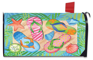 Tropical Flip Flops Summer Magnetic Mailbox Cover