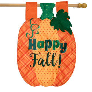 Fall Pumpkin Applique House Flag