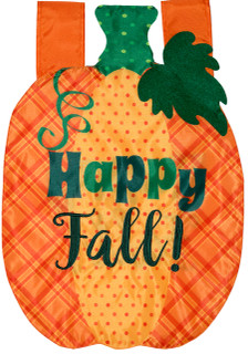 Fall Pumpkin Applique House Flag