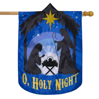 O, Holy Night Christmas Applique House Flag