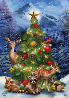 Christmas Tree Friends House Flag