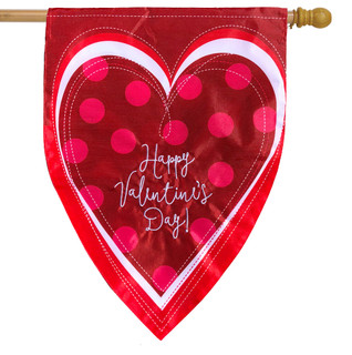 Valentine's Heart Applique House Flag