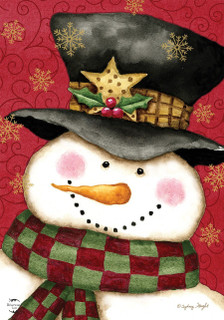 Holly Jolly Snowman Christmas House Flag