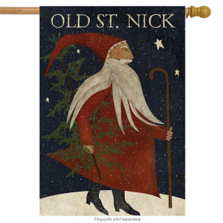 Old St. Nick Christmas House Flag