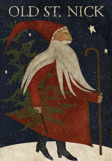 Old St. Nick Christmas House Flag