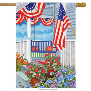 Patriotic Porch Spring House Flag