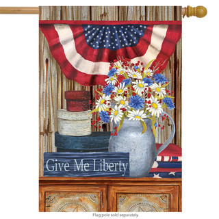 Give Me Liberty Primitive House Flag