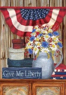 Give Me Liberty Primitive House Flag