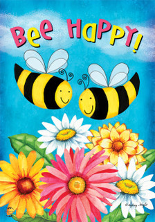 Bee Happy Bees Spring House Flag