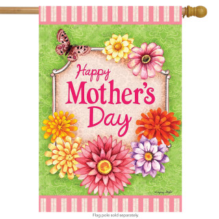 Happy Mother's Day Floral House Flag