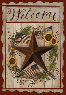 Autumn Welcome Barnstar Primitive House Flag