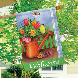 Welcome Spring Floral House Flag