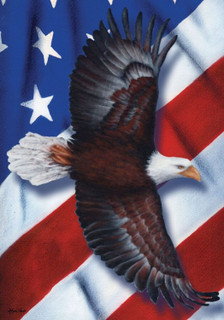 Patriotic Eagle House Flag