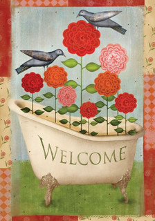 Garden Bath Tub Spring House Flag