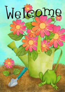 Welcome Frog Spring House Flag