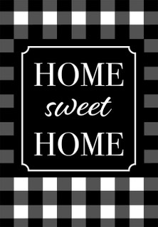Briarwood Lane Home Sweet Home checkered spring house flag with colorful printed decorative design.