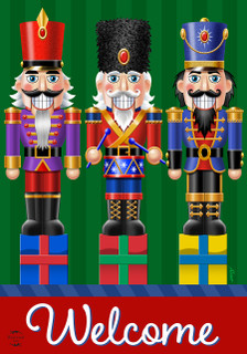 Holiday Nutcrackers Welcome Garden Flag