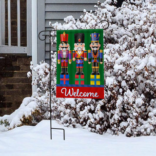 Holiday Nutcrackers Welcome Garden Flag