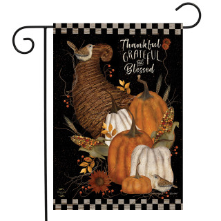 Thankful, Grateful, Blessed Fall Garden Flag