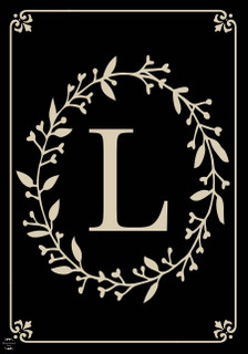 Briarwood Lane Classic Monogram Letter L, personalized garden flag with floral wreath design, all occasion.