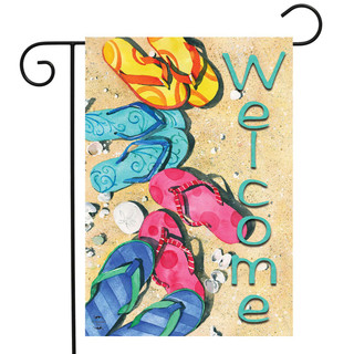 Beachy Flip Flops Summer Garden Flag