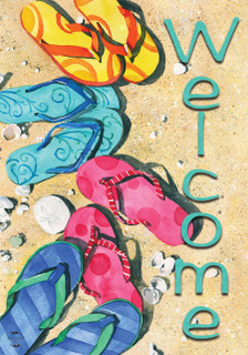 Beachy Flip Flops Summer Garden Flag