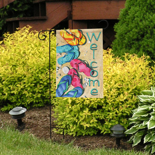 Beachy Flip Flops Summer Garden Flag