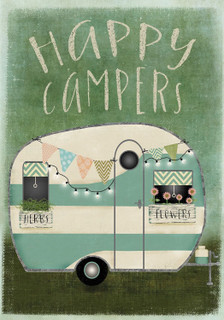 Happy Campers Summer Garden Flag