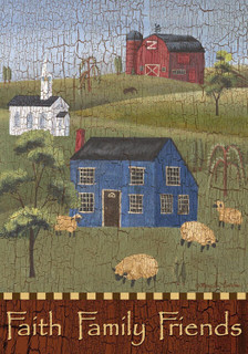 Faith Family Friends Primitive Garden Flag