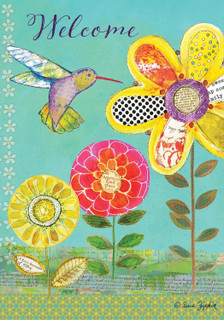 Hummingbird Garden Welcome Garden Flag