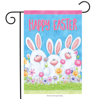 Easter Bunny Trio Garden Flag
