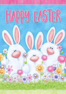 Easter Bunny Trio Garden Flag